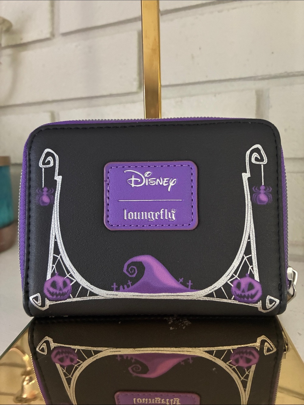 Loungefly Black and Purple Nightmare Before Christmas Zip Wallet